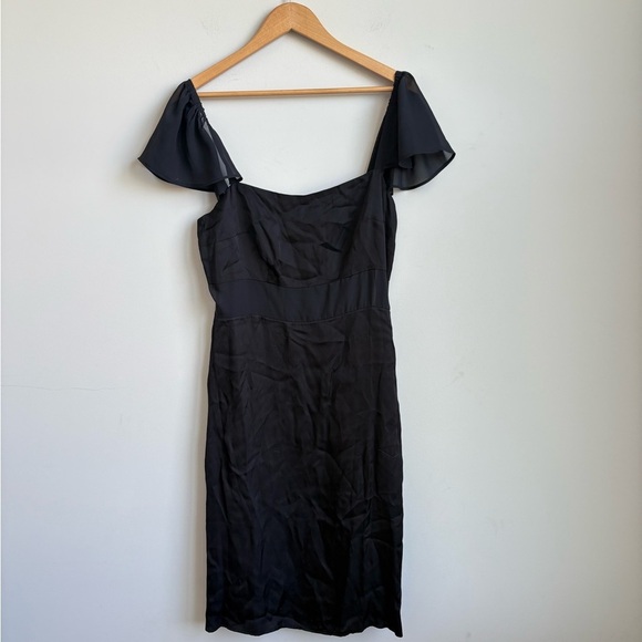 Anthropologie Sheer Flutter Sleeve Dress Size 10 - Picture 5 of 6